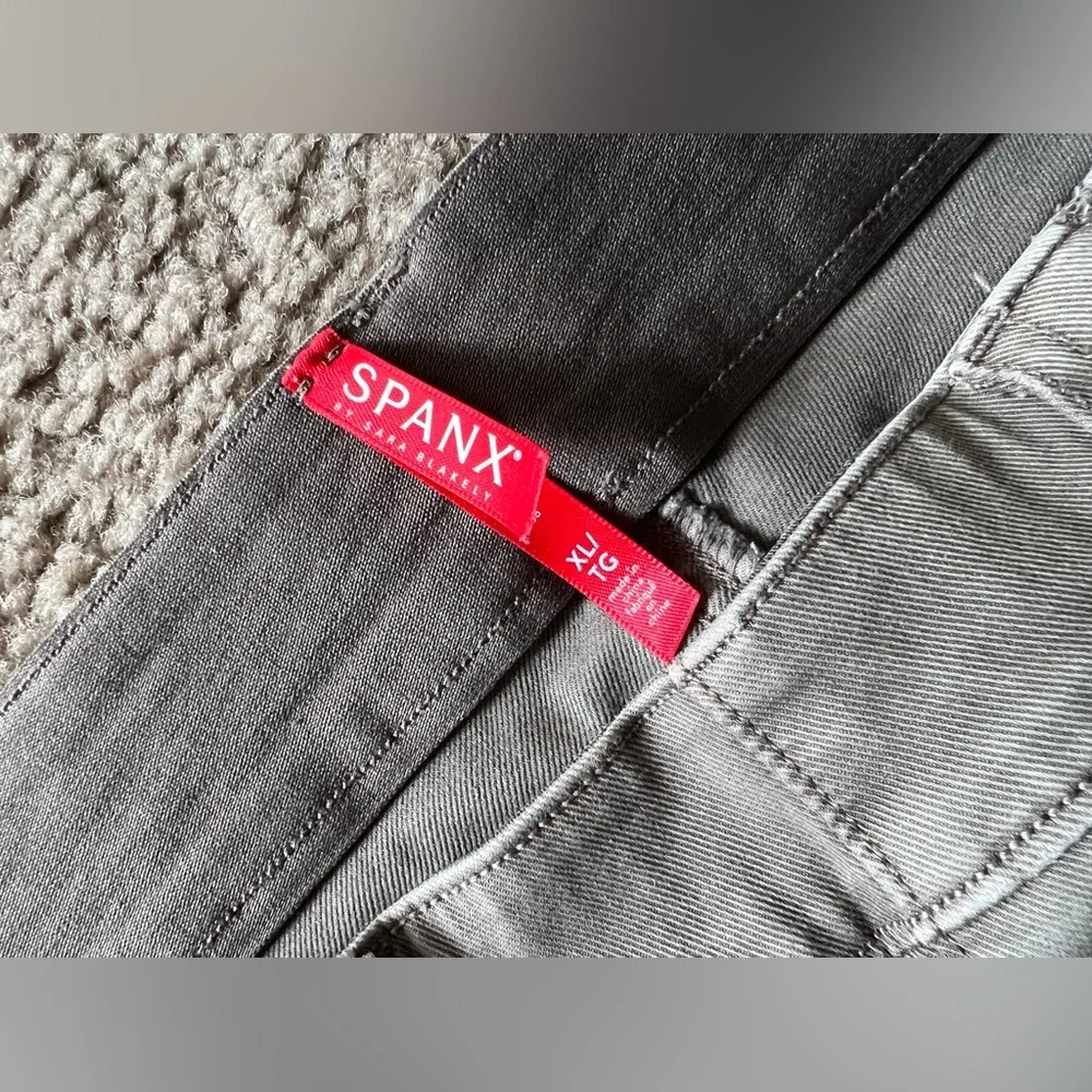 Spanx Stretch Twill Ankle Cargo Pull On Slimming Pants Sz XL in Army Green - Picture 9 of 16